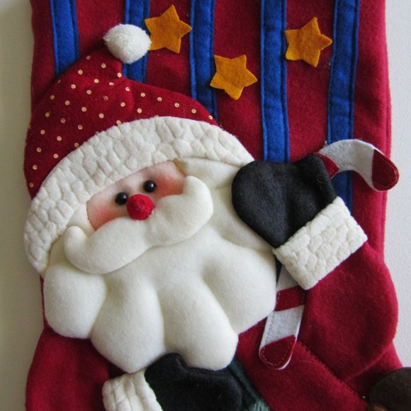 Jingles & Joy 3D Santa & Reindeer Decorative Christmas Stocking Christmas Home - Picture 2 of 12